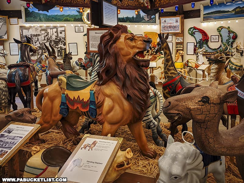 A lion that first appeared on a carousel in western PA in the late 1890s.