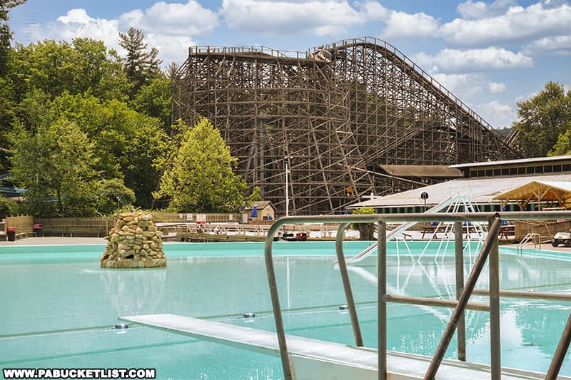 The Crystal Pool at Knoebels holds nearly 900,000 gallons of water.