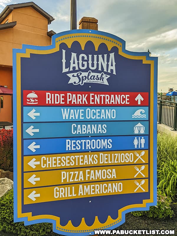 Some of the food and attractions at Laguna Splash water park at DelGrosso's.