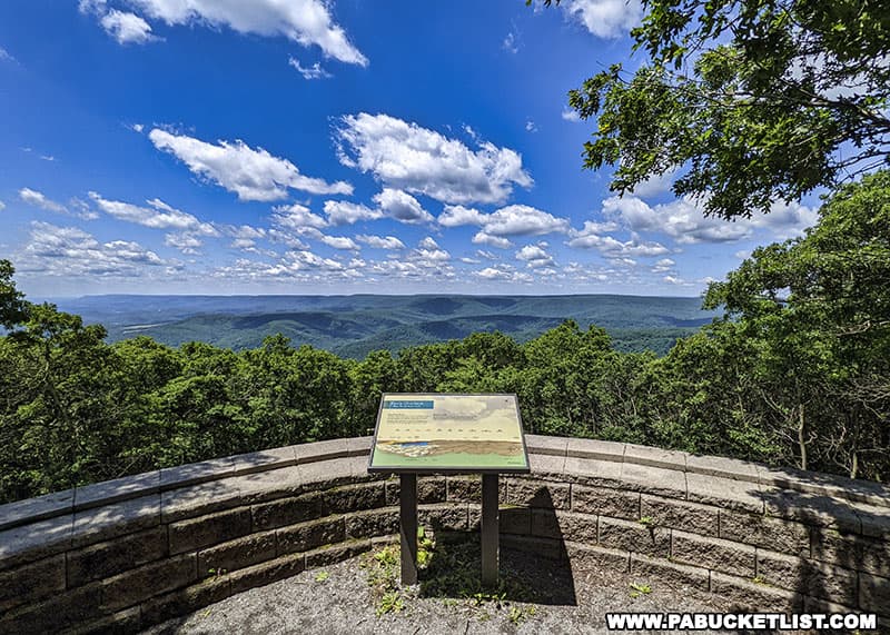 View to the west from Pavia Overlook at Blue Knob State Park in Bedford County Pennsylvania.