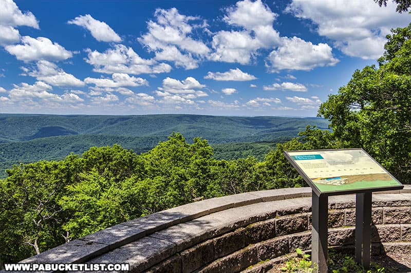View to the northwest from Pavia Overlook at Blue Knob State Park in Bedford County Pennsylvania.