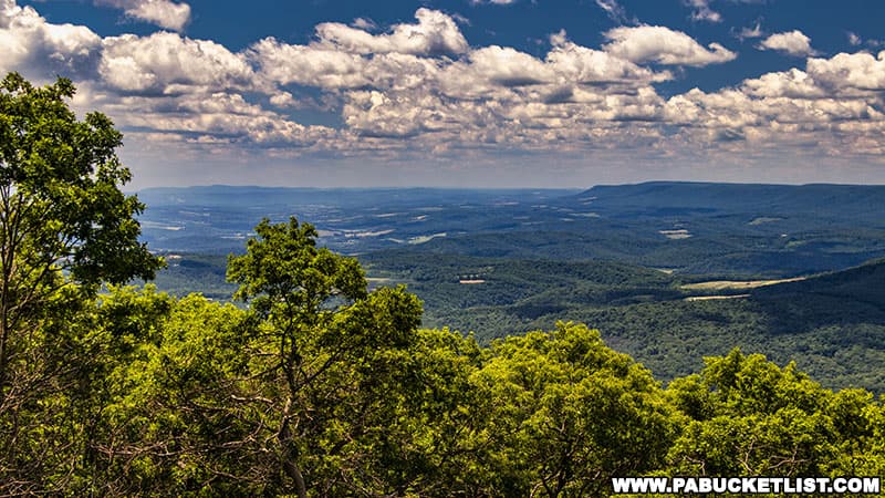 View to the south from Pavia Overlook on Blue Knob Mountain at Blue Knob State Park in Bedford County Pennsylvania.