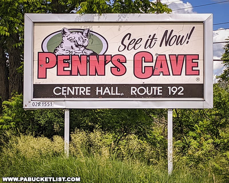 One of the countless Penn's Cave billboards in central Pennsylvania.