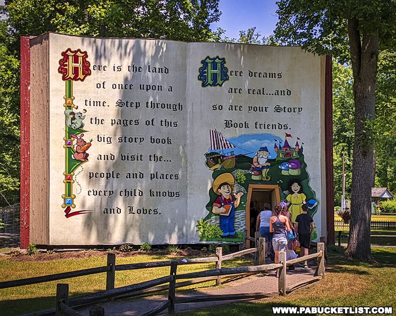 Entrance to Storybook Forest at Idlewild Park in Ligonier Pennsylvania.