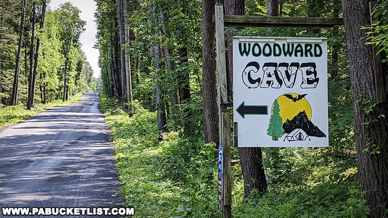 Entrance to Woodward Cave along Pine Creek Road in Centre County.