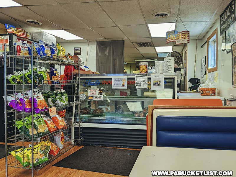 Inside 29th Street Pizza in Altoona, one of the best places to get Altoona-style Sicilian pizza.