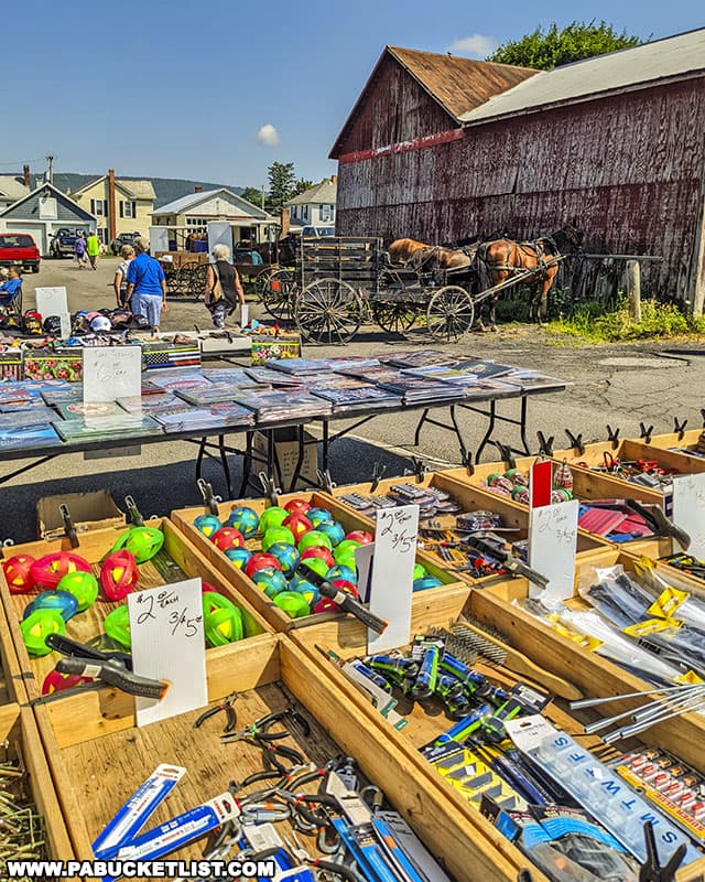 The Belleville Flea Market takes place just off Route 655 in Belleville.