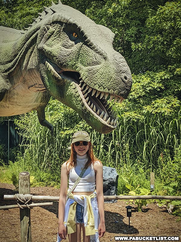 The animatronic T-rex makes for a great photo op at Clyde Peeling's Reptiland in Union County Pennsylvania.