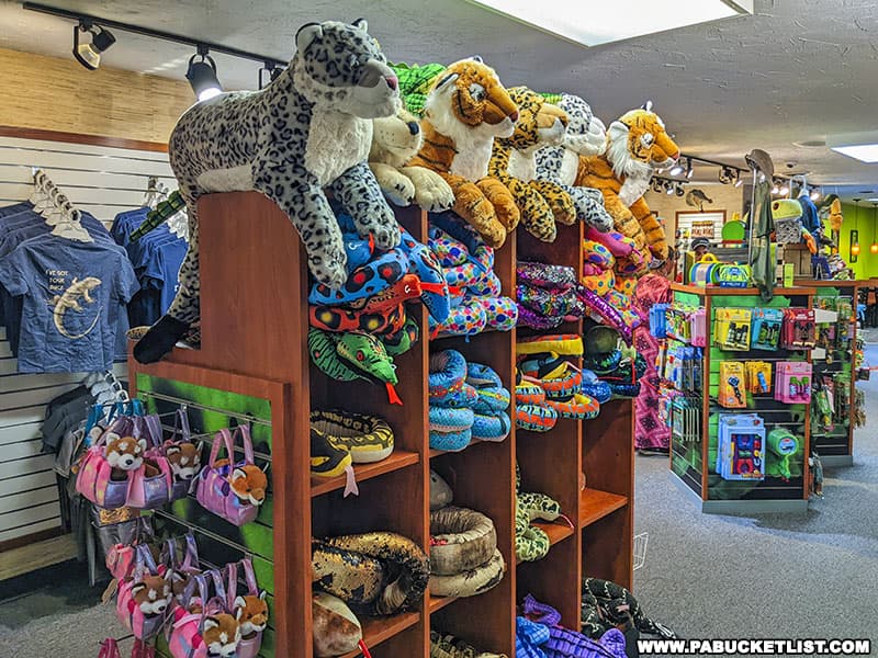 The gift shop at Clyde Peeling's Reptiland in Union County Pennsylvania.