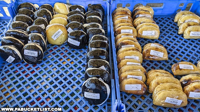 Whoopie pies and Moon pies for sale at the Belleville Flea Market in Mifflin County Pennsylvania.