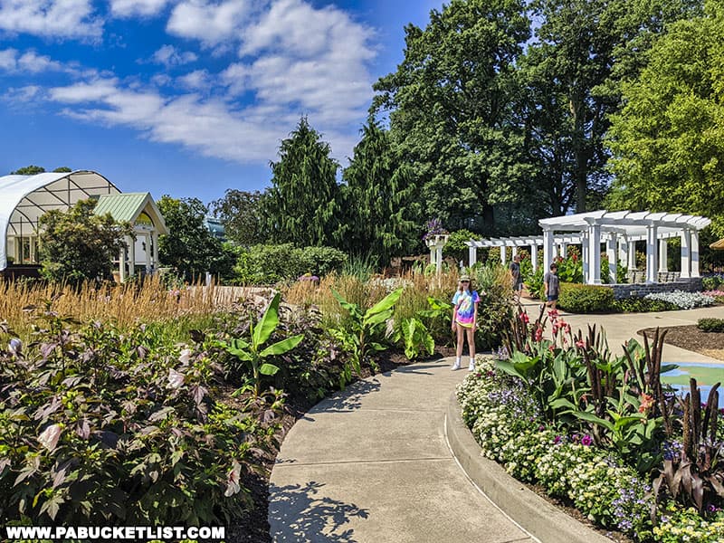 The Children's Garden contains 32 themed mini-gardens along its meandering walkways and paths.