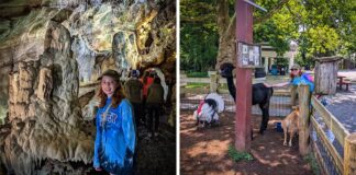 Exploring Indian Echo Caverns near Hershey Pennsylvania.