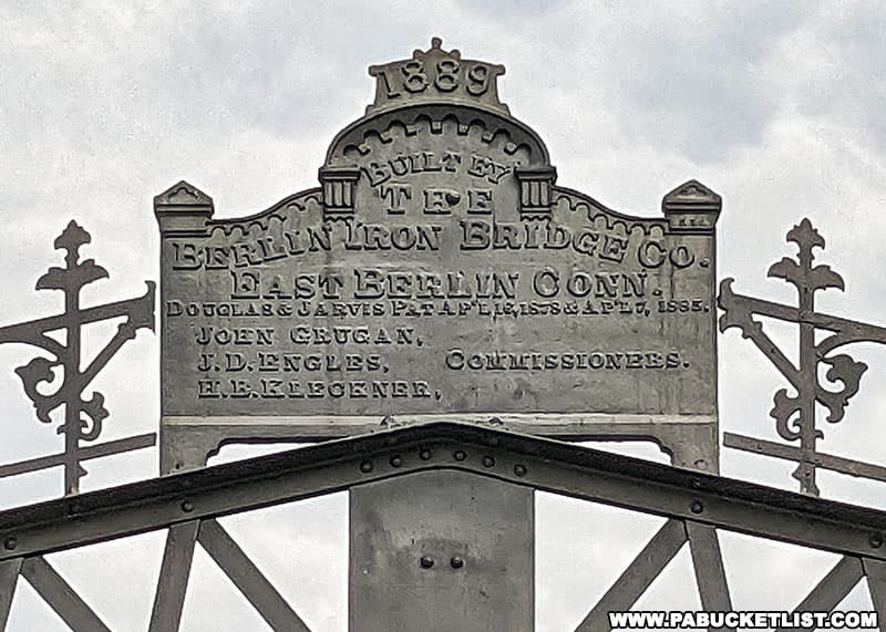 Berlin Iron Bridge Company plaque on the Jersey Shore Bridge near the site of the Pine Creek Declaration of Independence.