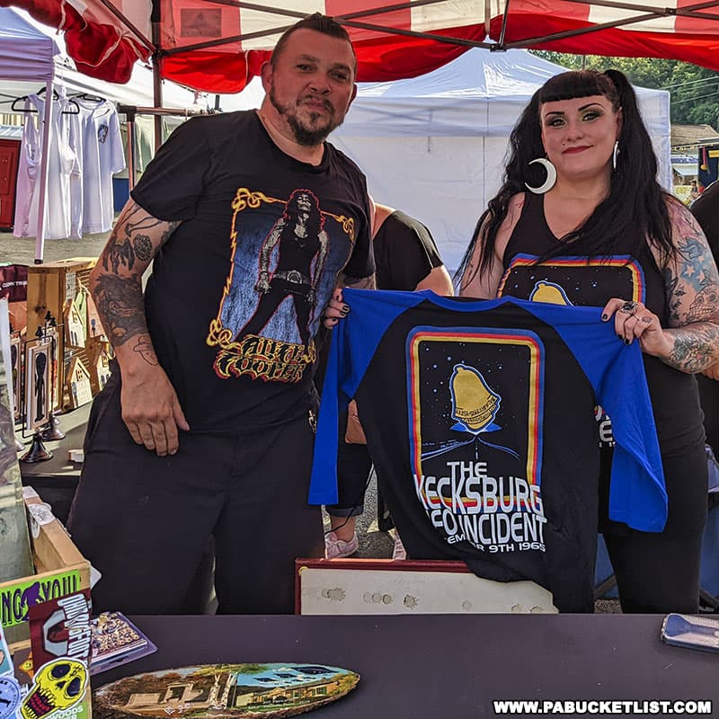 The Kecksburg UFO Festival draws a large number of vendors specializing in UFO and paranormal artwork and merchandise.