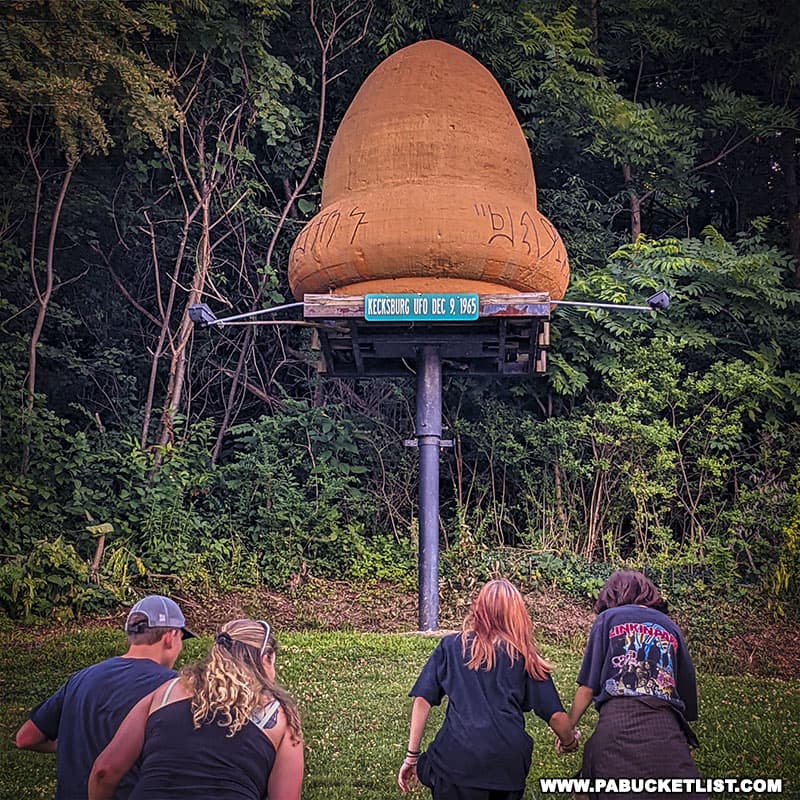 The replica of the Kecksburg UFO is a popular photo-op during the Kecksburg UFO Festival in Westmoreland County PA.