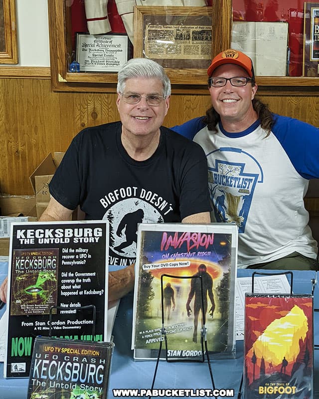 Meeting renowned UFO expert Stan Gordon at the Kecksburg UFO Festival.