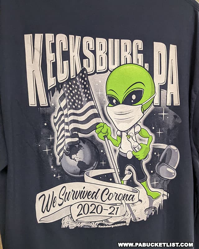 Kecksburg UFO Festival t-shirts are one of the fundraisers for the Kecksburg Fire Department.