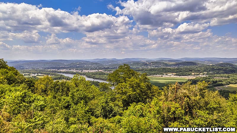 Looking out over the confluence of Loyalsock Creek and the West Branch of the Susquehanna River from Montgomery Pike Scenic Overlook.