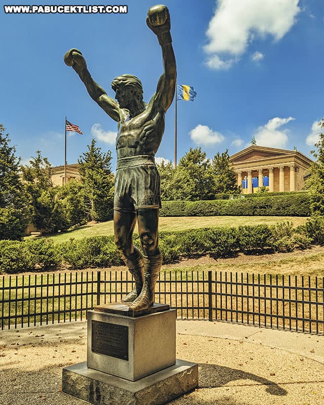 The Rocky statue was a gift of Sylvester Stallone to the City of Philadelphia.