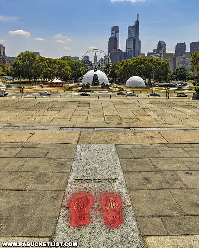 View from the Rocky steps, towards downtown Philadelphia.