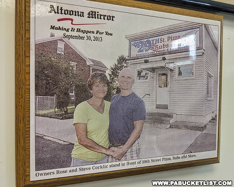 Owners Rose and Steve Corklic pictured in front of 29th Street pizza in 2013.