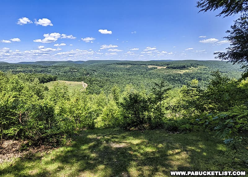 The view from the base of the Cross on the Hill in Elk County Pennsylvania.