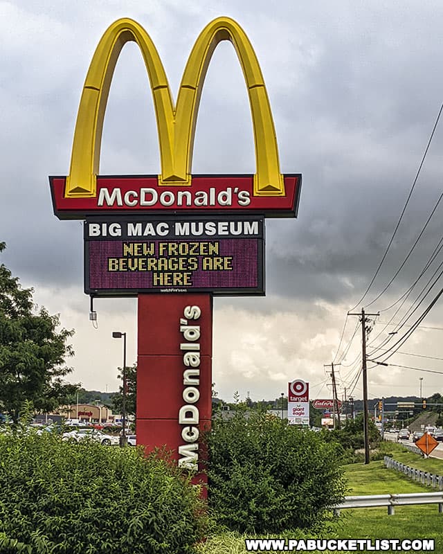 The Big Mac Museum is located in the dining area of a McDonald's along Route 30 just west of the Irwin PA Turnpike exit