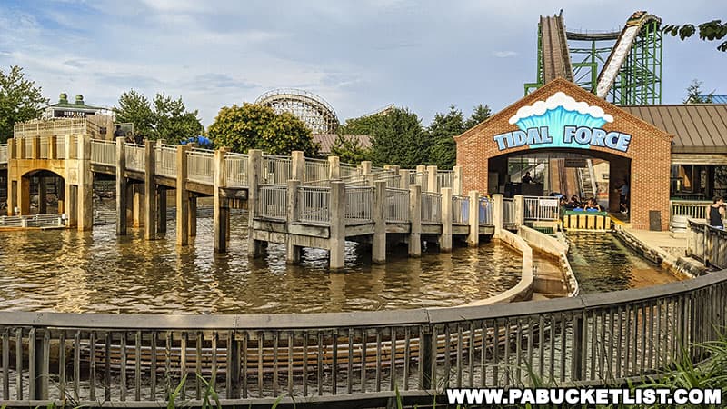 Tidal Force is one of the attractions at the Boardwalk waterpark inside Hersheypark.