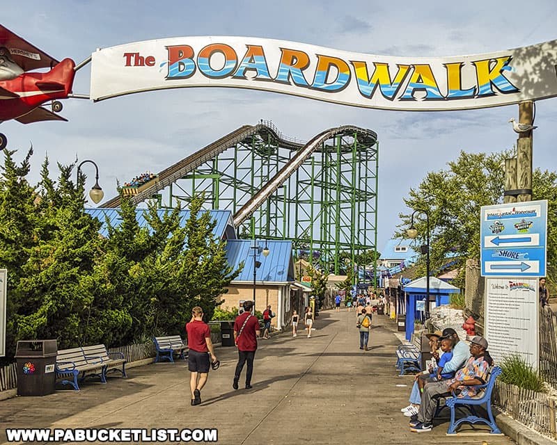 Entrance to the Boardwalk water park at Hersheypark.