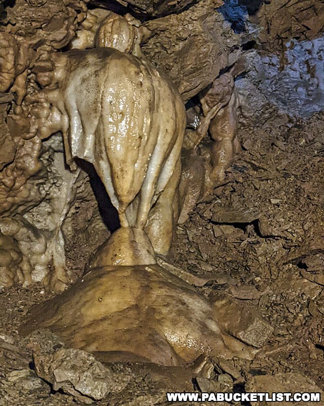 Formation inside Lost River Caverns near Allentown Pennsylvania.