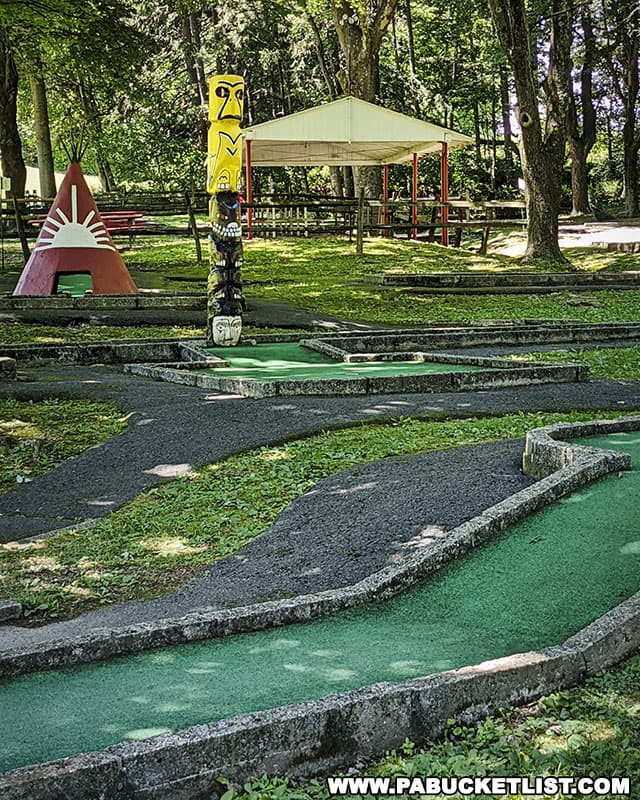 Crystal Cave is home to an 18 hole mini golf course.