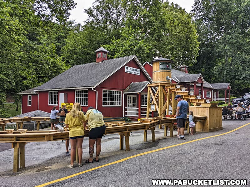 The gem mine and ice cream parlor at Crystal Cave in Berks County PA.