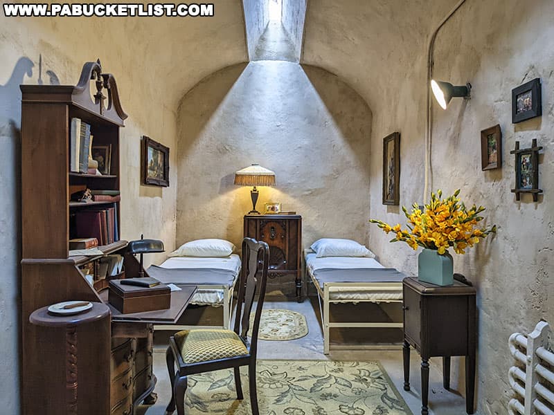 A recreation of Al Capone's "luxury cell" at Eastern State Penitentiary.