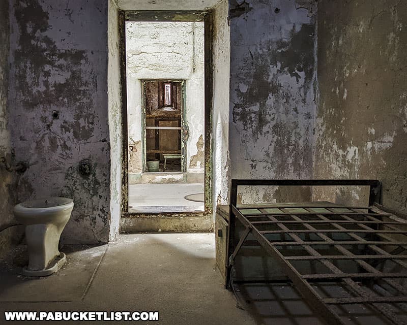 Standing inside a cell at Eastern State Penitentiary in Philadelphia.