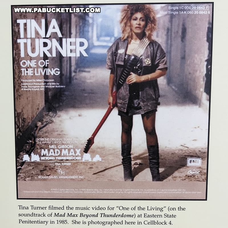 On July 29, 1985 Tina Turner filmed her "One of the Living" video at Eastern State Penitentiary.