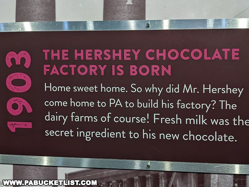 The Hershey Chocolate Factory was opened in 1903.