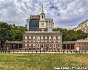 Exploring Independence Hall in Philadelphia.