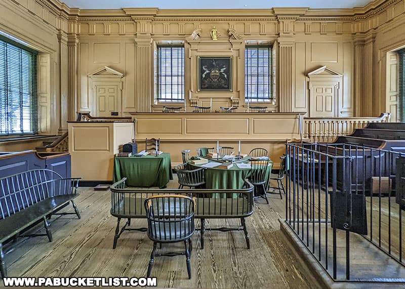The Supreme Court Room at Independence Hall in Philadelphia.