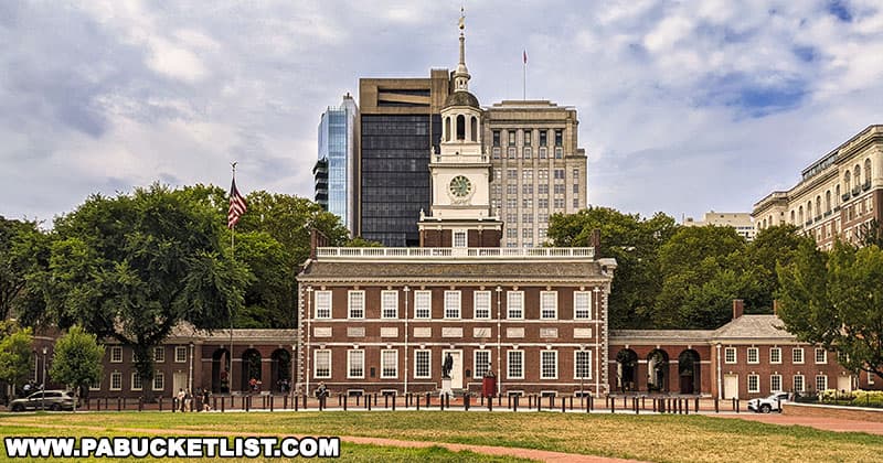 Visiting Independence Hall in Philadelphia.