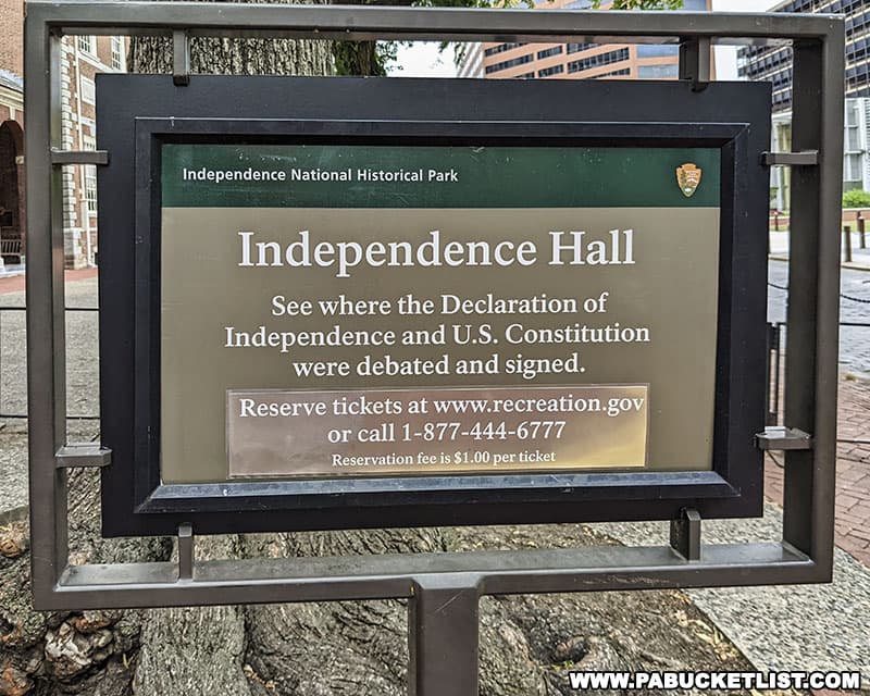 Visitors to Independence Hall must pay one dollar to reserve a ticket online or by phone before visiting.