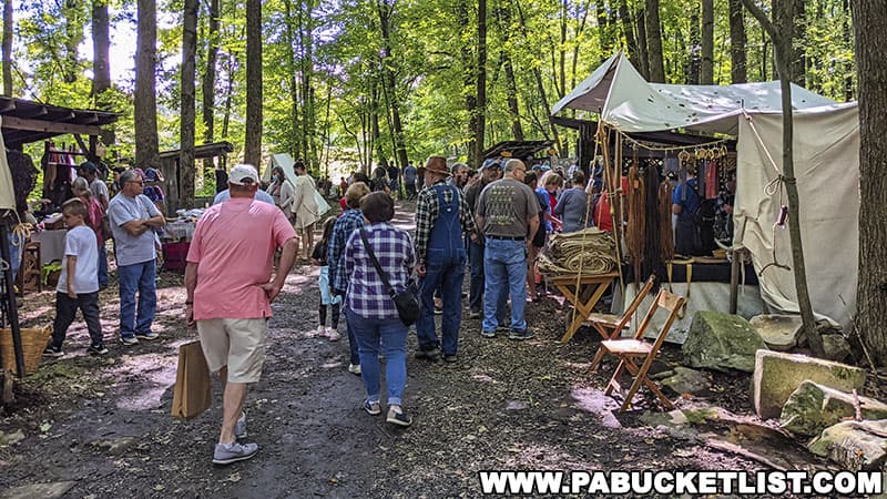 More than 125 craftspeople and vendors set up in the beautiful wooded surroundings for Mountain Craft Days in Somerset PA.