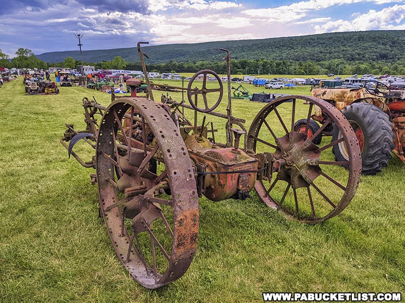 Antique farm tractor for sale at the Nittany Antique Machinery Show in Centre Hall Pennsylvania.