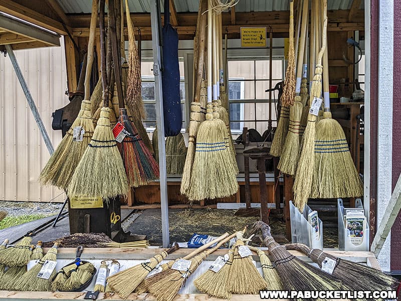 Broom-making demonstration at the Nittany Antique Machinery Show in Centre Hall, Pennsylvania.