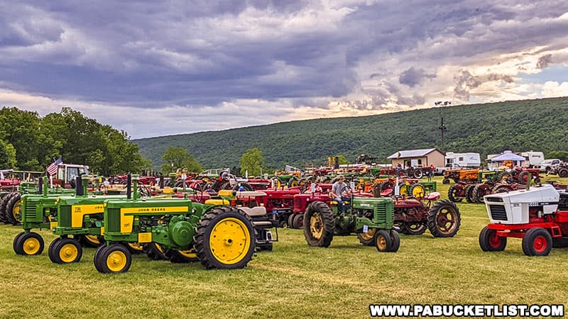 Antique tractors of all makes and sizes at the Nittany Antique Machinery Show on the grounds of Penn's Cave in Centre County PA.