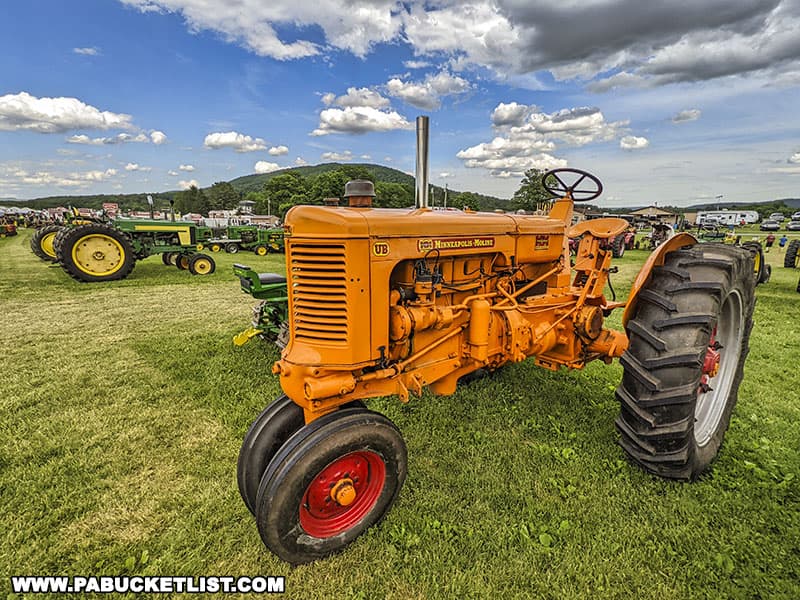 A Minneapolis-Moline tractor on display at the Nittany Antique Machinery Show in Centre Hall Pennsylvania.
