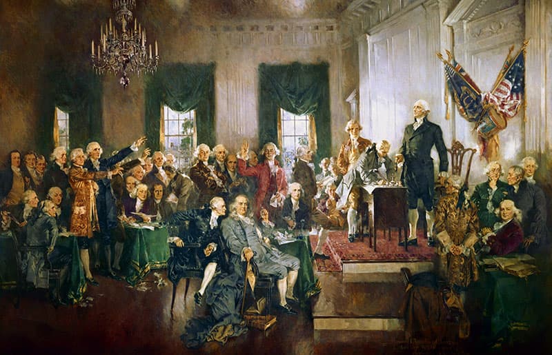 Howard Chandler Christy's Scene at the Signing of the Constitution of the United States