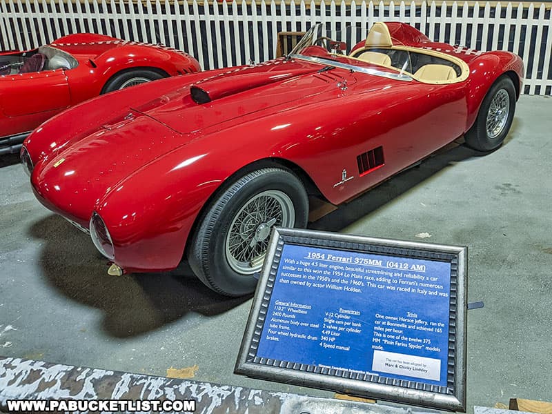 A 1954 Ferrari on display at the Simeone Automotive Museum in Philadelphia Pennsylvania.