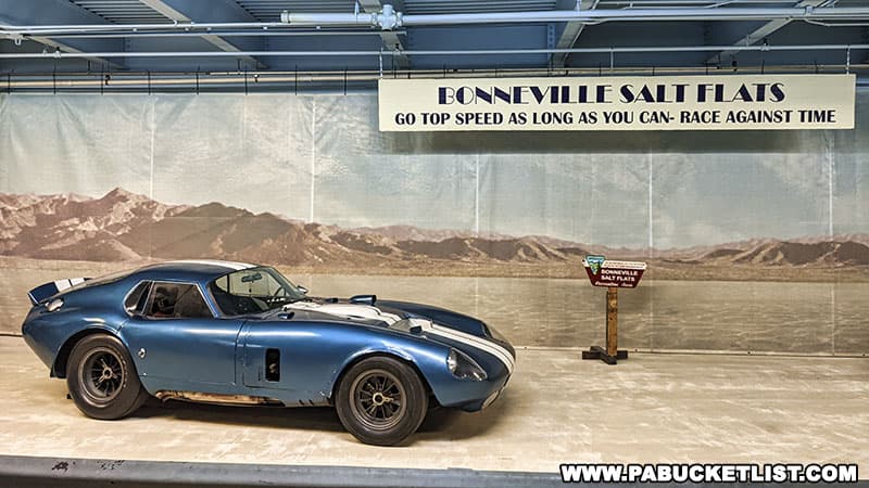 A 1964 Shelby Cobra Daytona Coupe on display at the Simeone Automotive Museum in Philadelphia Pennsylvania.