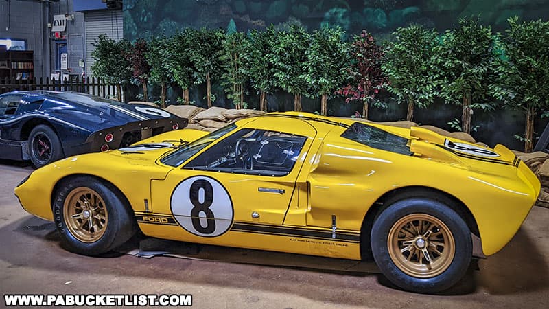 A 1966 Ford GT40 MKII on display at the Simeone Automotive Museum in Philadelphia Pennsylvania.