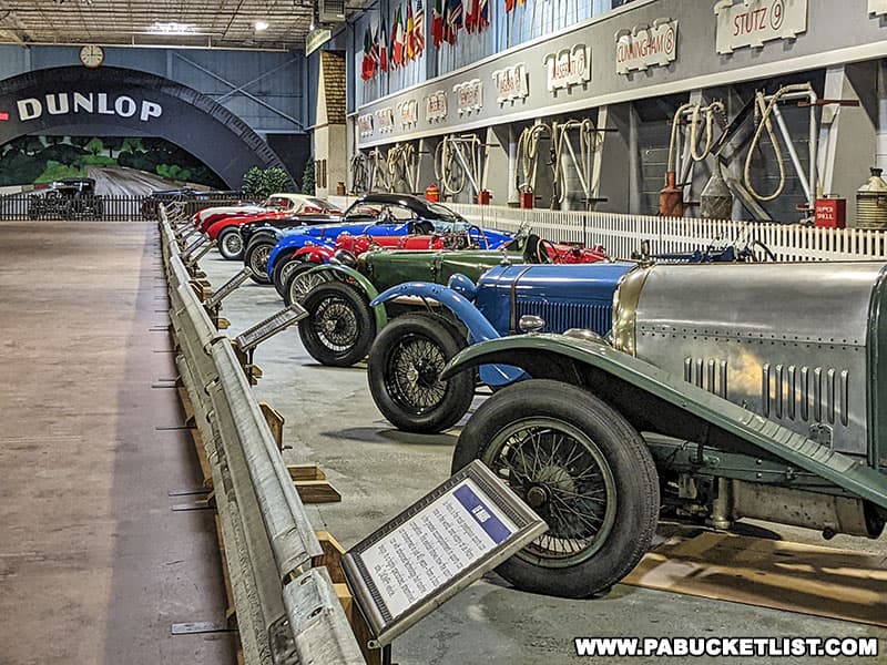 theSome of the cars on display as part of the Le Mans exhibit at the Simeone Automotive Museum.